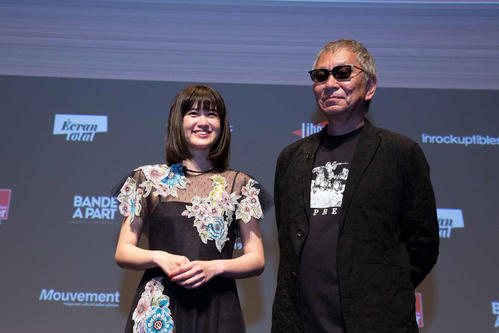 カンヌ映画祭監督週間部門で「初恋」の公式上映に臨んだ、三池崇史監督、小西桜子