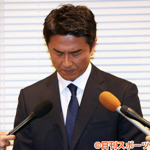 不倫騒動について会見する俳優原田龍二（2019年5月31日撮影）