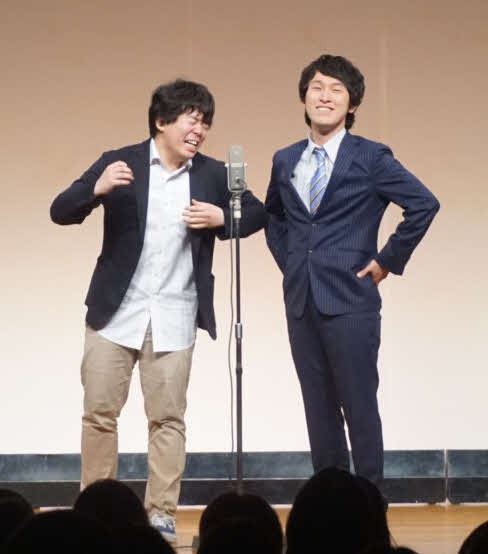 復活優勝した宮下草薙。左がバーベキューでの妄想を語る草薙。右が宮下