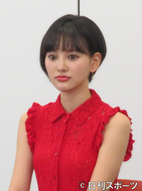 会見に出席した兒玉遥（撮影・横山慧）