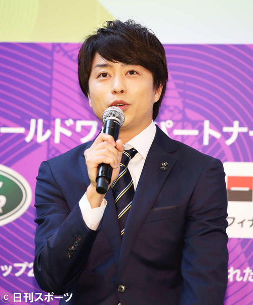 ラグビーワールドカップ2019日本大会の意気込みを語る櫻井翔（撮影・河田真司）