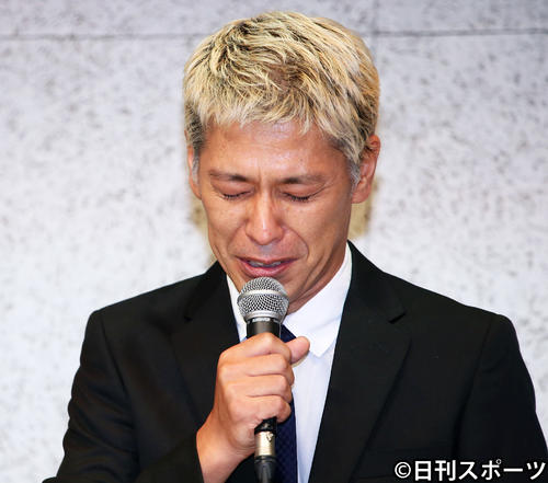 謝罪会見に臨む田村亮（撮影・河田真司）
