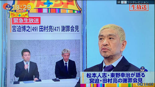 「ワイドナショー」に生出演し吉本興業の対応を批判した松本人志（フジテレビから）