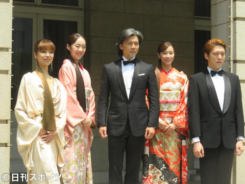 「マダム・バタフライ」会見で左から中村祥子、矢内千夏、熊川哲也、成田紗弥、宮尾俊太郎