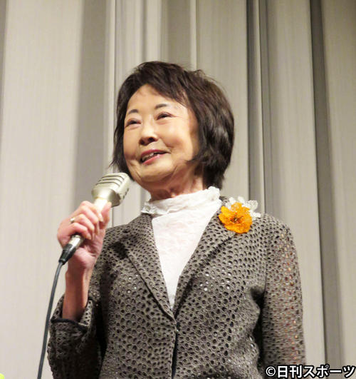 新藤兼人平和映画祭のトークショーに出席した吉行和子（撮影・小林千穂）