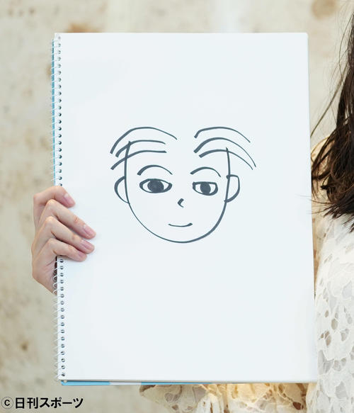 新川優愛が書き上げた結婚相手の似顔絵（撮影・河田真司）