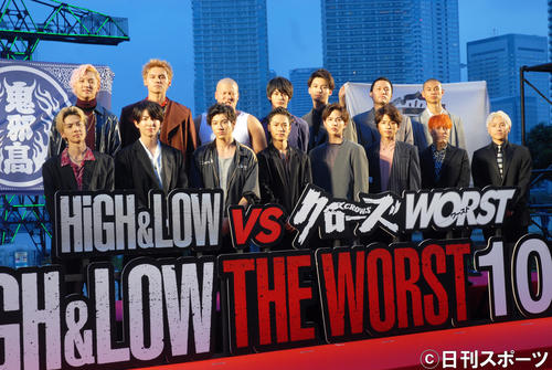 映画「HiGH＆LOW　THE　WORST」最速プレミア試写会レッドカーペットセレモニーに出席した、川村壱馬ら出演メンバー（撮影・大友陽平）