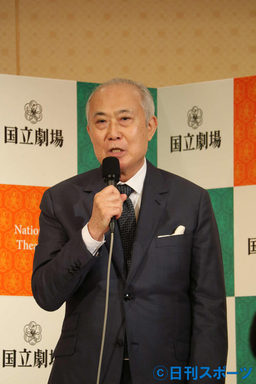 国立劇場11月歌舞伎公演の会見に出席した中村吉右衛門（撮影・小林千穂）