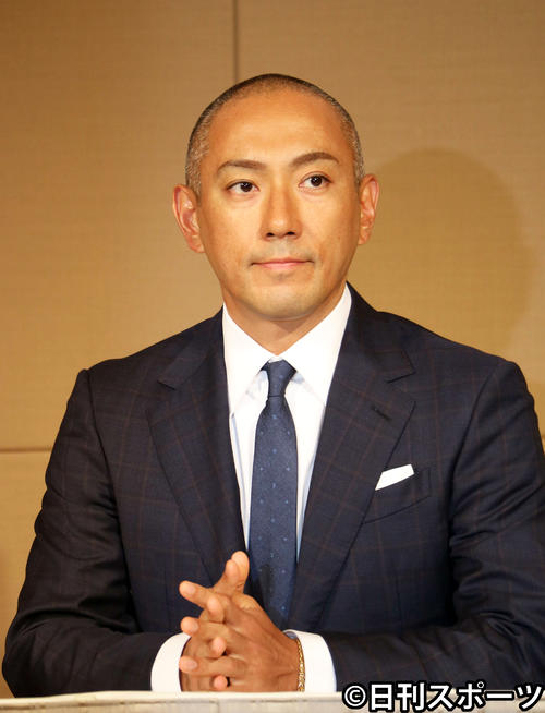 「ABKAI2019　～第1章FINAL～『SANEMORI』」の制作発表会見に出席した市川海老蔵（撮影・小林千穂）