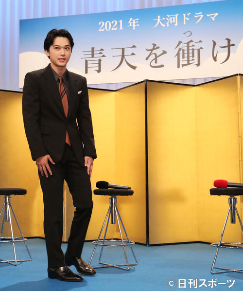 第60作NHK大河ドラマ「青天を衝け」制作・主演発表会見に登壇した主演の吉沢亮（撮影・垰建太）