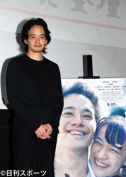 舞台あいさつに出席した池松壮亮（撮影・松浦隆司）