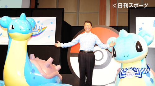 宮城県とポケモンの共同観光キャンペーンを発表した宮城県の村井嘉浩知事（撮影・松本久）