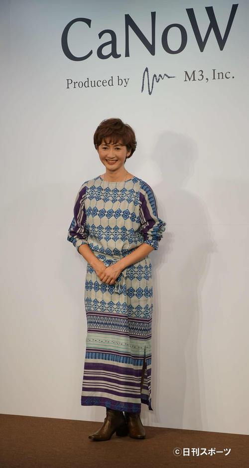 患者支援プロジェクト「CaNoW」発足記者発表会に出席した古村比呂（撮影・遠藤尚子）