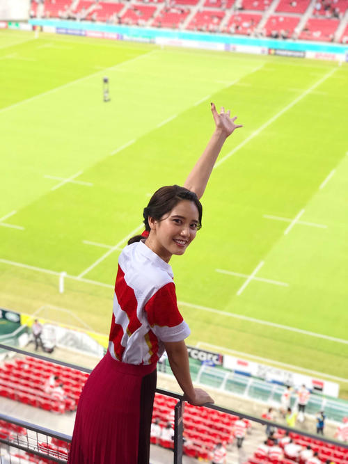 サモア戦観戦のために豊田スタジアムを訪れた山崎紘菜