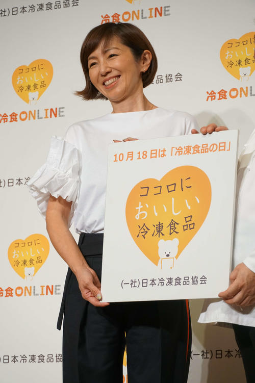 冷凍食品の日PRイベントに出席した渡辺満里奈（撮影・遠藤尚子）