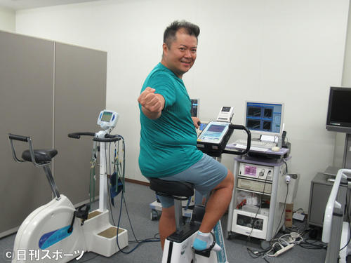 大阪マラソンへの再挑戦に向けて体力測定を行った小杉竜一（撮影・星名希実）