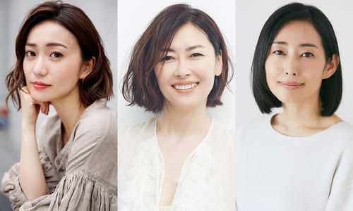 来年1月期放送のWOWOW連続ドラマW「彼らを見ればわかること」に出演する、左から大島優子、中山美穂、木村多江