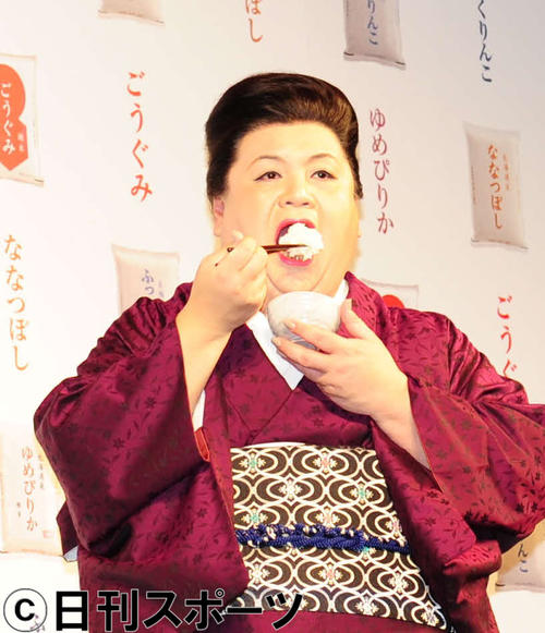 17日、北海道産新米の発表会に参加したマツコ・デラックス（撮影・松本久）
