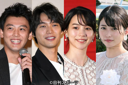 93年生まれの左から竹内涼真、福士蒼汰、のん、志田未来