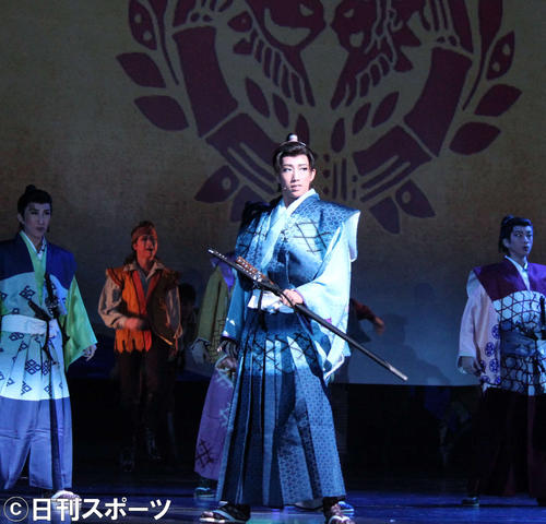 遣欧使節団の伊達政宗家臣を演じた宙組トップ真風涼帆（撮影・村上久美子）