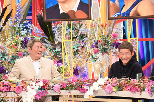 テレビ朝日系「ビートたけしのTVタックル」年末スペシャルに出演するビートたけし（左）と前澤友作氏