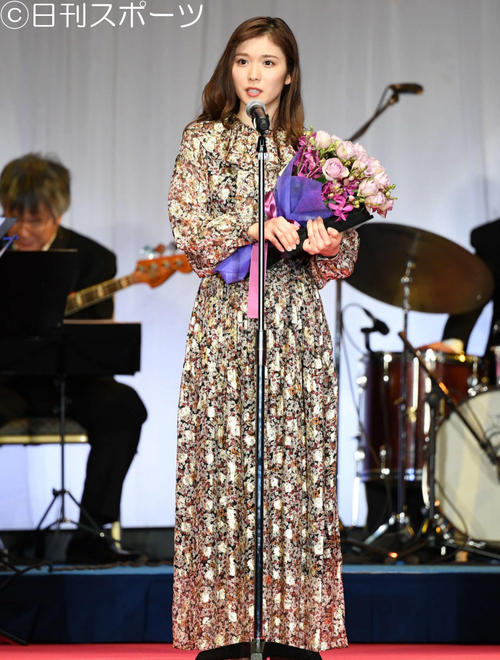 主演女優賞の喜びを語る松岡茉優（撮影・山崎安昭）