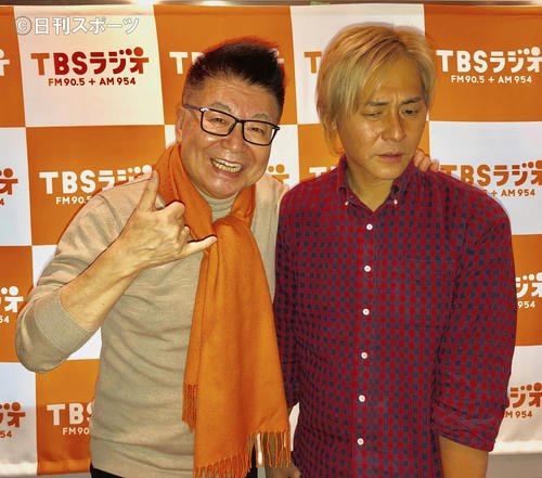 やたら元気な生島ヒロシ(左)とヒロシで“Wヒロシ”結成