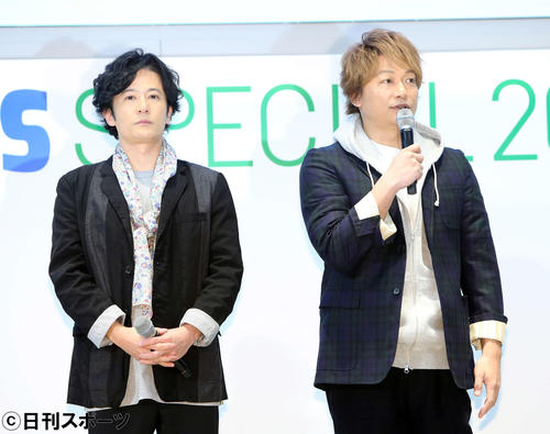パラリンピックについて語る香取慎吾（右）と稲垣吾郎（撮影・鈴木正人）