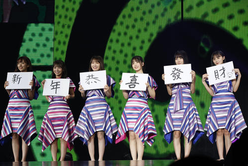 2年連続の台湾公演を開催した乃木坂46。左から新内眞衣、北野日奈子、高山一実、筒井あやめ、賀喜遥香、遠藤さくら