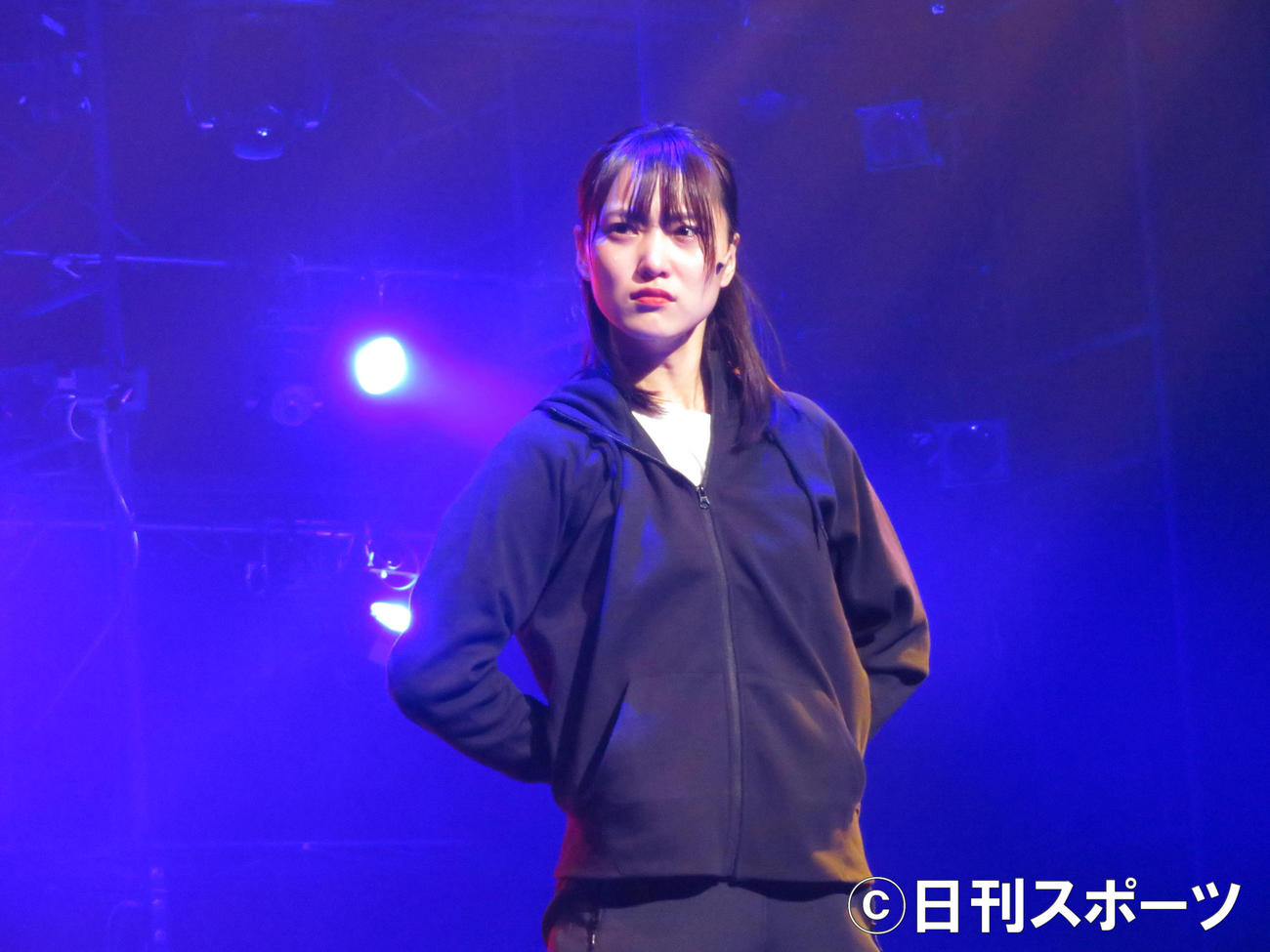 主演舞台「飛龍伝2020」で熱演する菅井友香（撮影・横山慧）