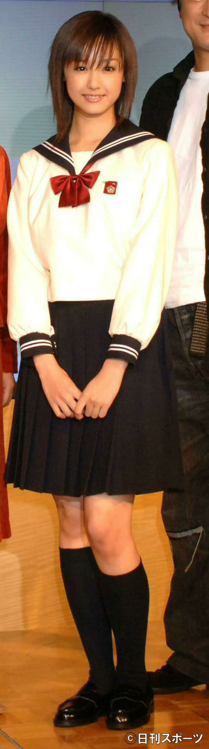 初主演のフジテレビ系ドラマ「1リットルの涙」でセーラー服姿の沢尻エリカ（05年）