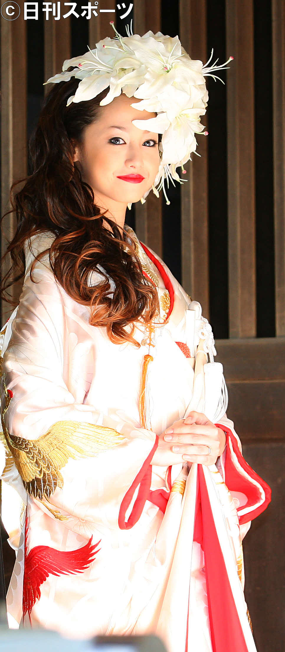 09年1月、高城剛氏と挙式を行いあでやかな花嫁姿を披露した沢尻エリカ