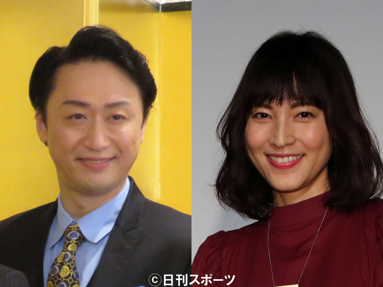 喜多村緑郎（左）と鈴木杏樹
