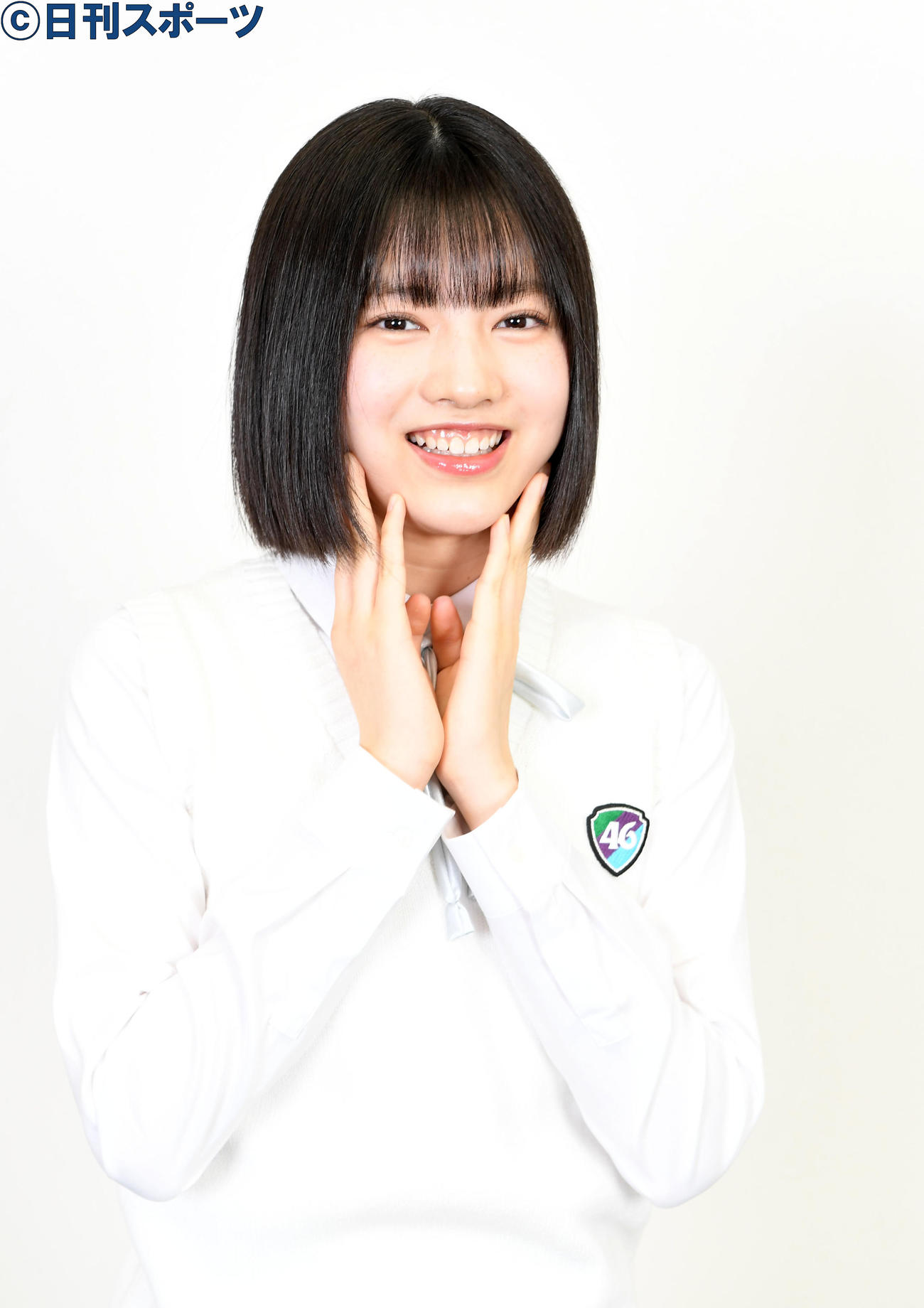 初々しい笑顔を見せる乃木坂46の林瑠奈（撮影・横山健太）