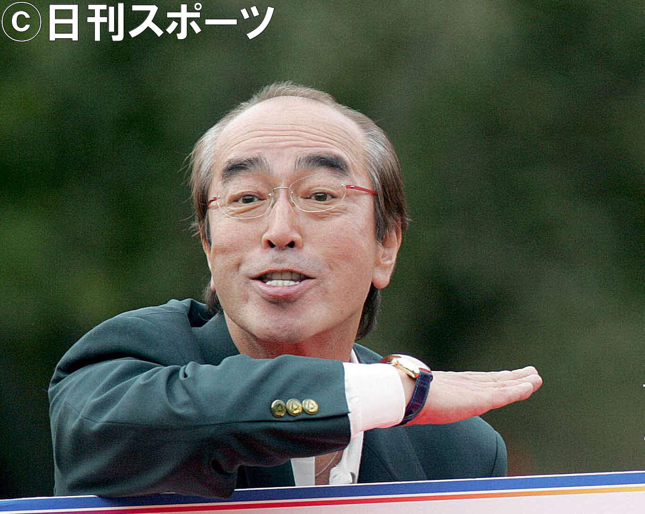08年10月、日本女子ゴルフツアーSANKYOレディース最終日に志村けんさんは「アイーン」