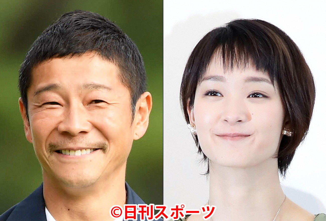 前澤友作氏（左）と剛力彩芽