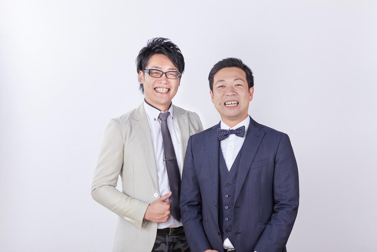 YouTube「ワタナベ名古屋チャンネル」にて、ショッピングモール「プライムツリー赤池」とのコラボ企画「OH！MY　PRIME」を配信するお笑いコンビ、デラスキッパーズの町田康介（左）とトシボーイ