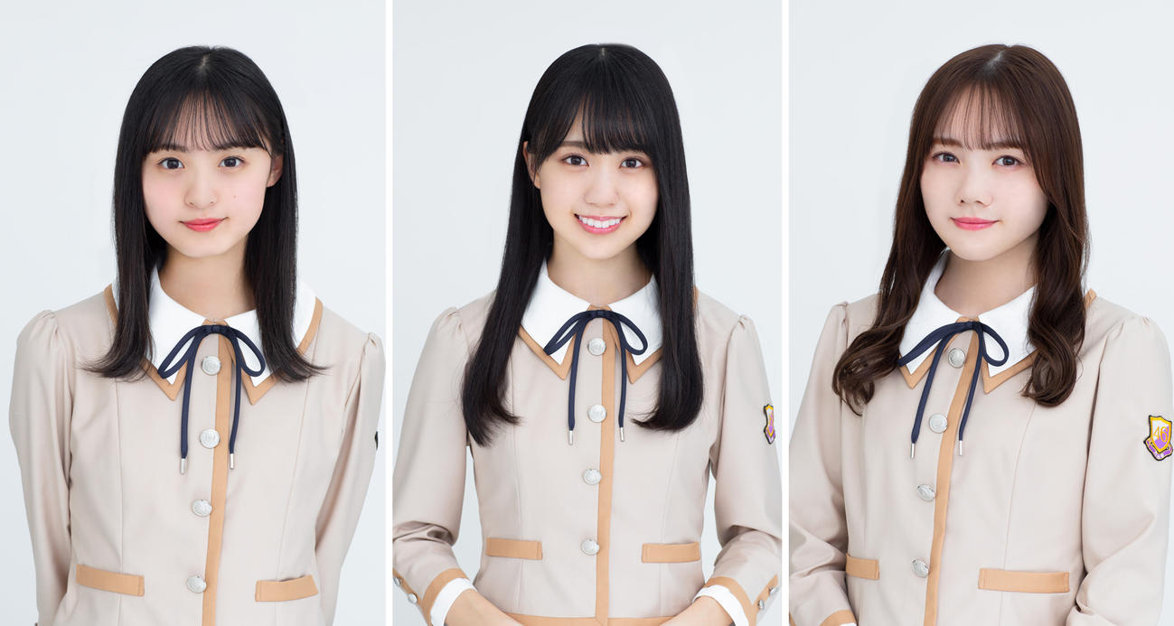 「乃木坂46時間TV」でMCに抜擢された、左から遠藤さくら、賀喜遥香、田村真佑