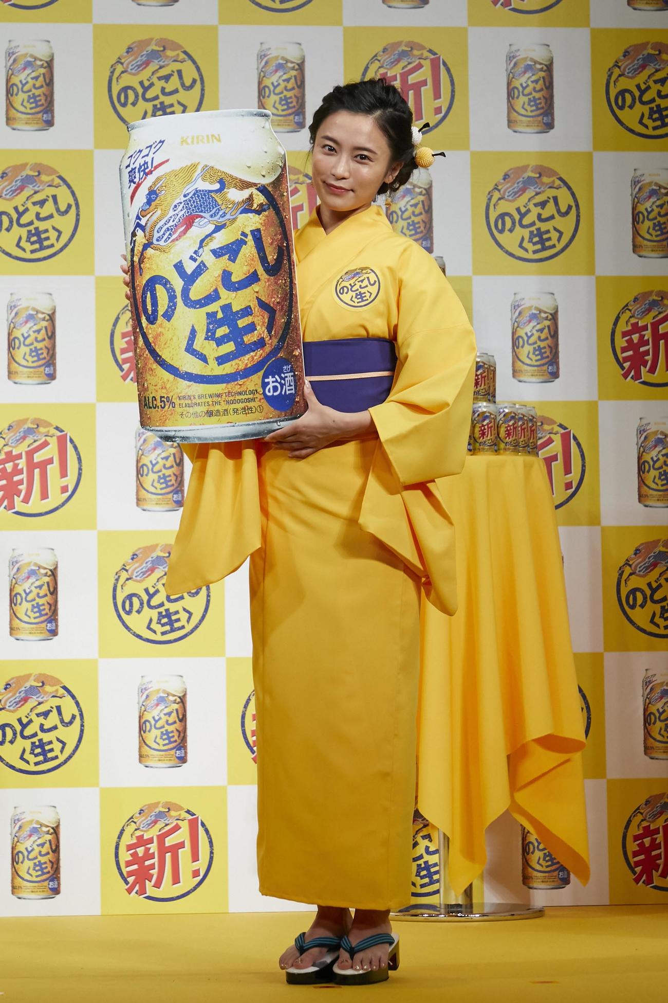 キリン新CMイベント「新しくなった　のどごし〈生〉出発式！」に参加した小島瑠璃子