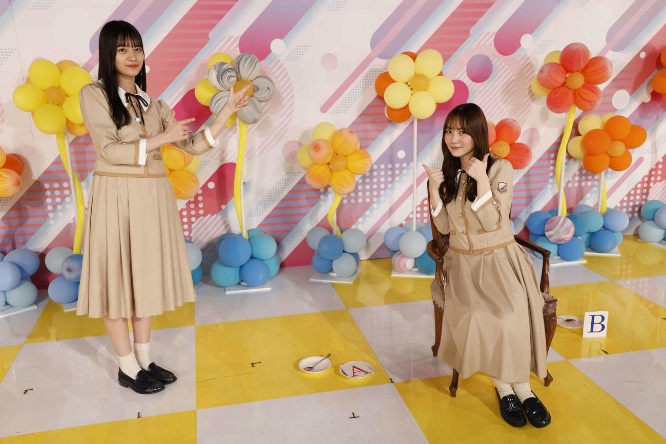 ABEMA「乃木坂46時間TV」で体を張った企画に挑戦した田村真佑（右）と金川紗耶