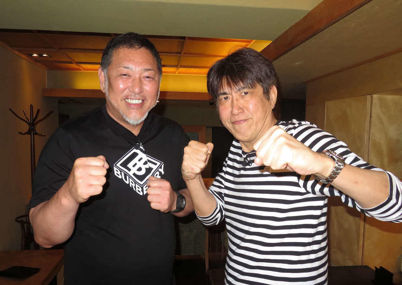 石橋貴明（右）のYouTubeチャンネル「貴ちゃんねるず」に登場し、「男気じゃんけん」にも臨んだ清原和博氏