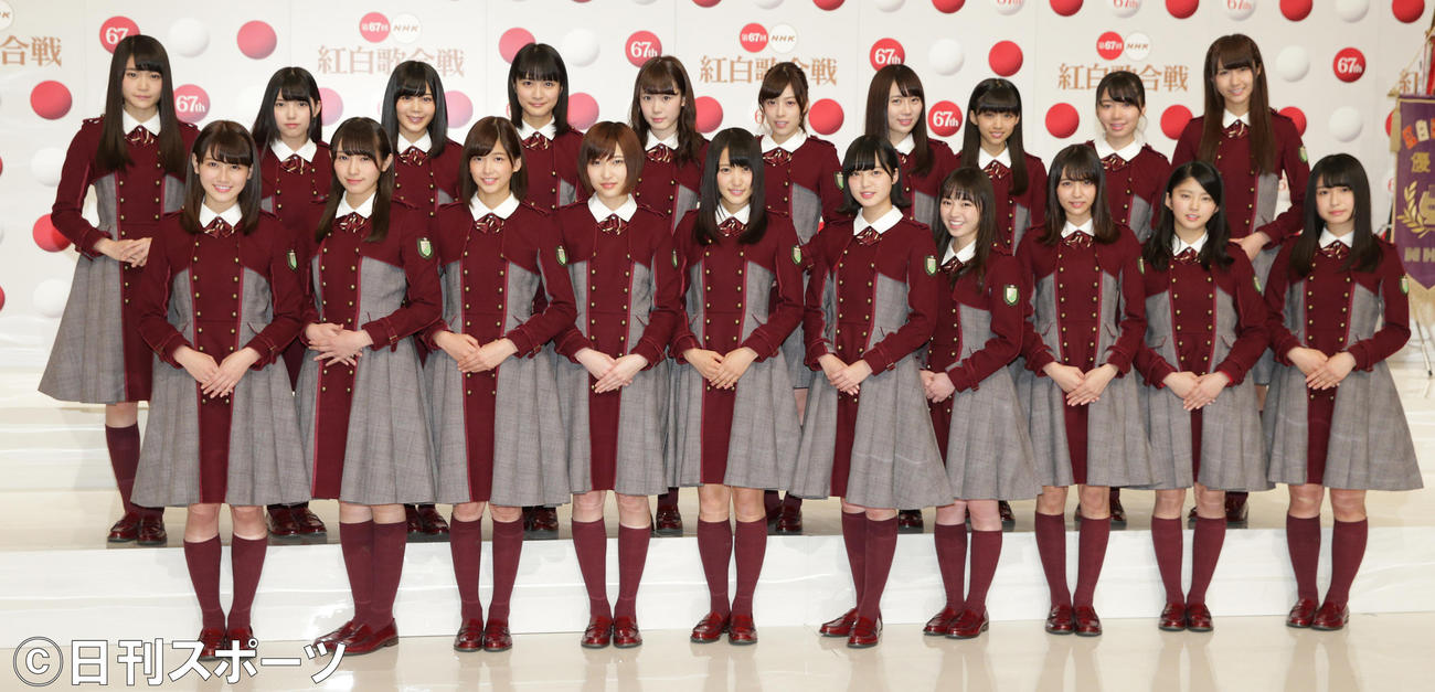 NHK紅白歌合戦初出場を決めた欅坂46のメンバーたち（撮影・中島郁夫）