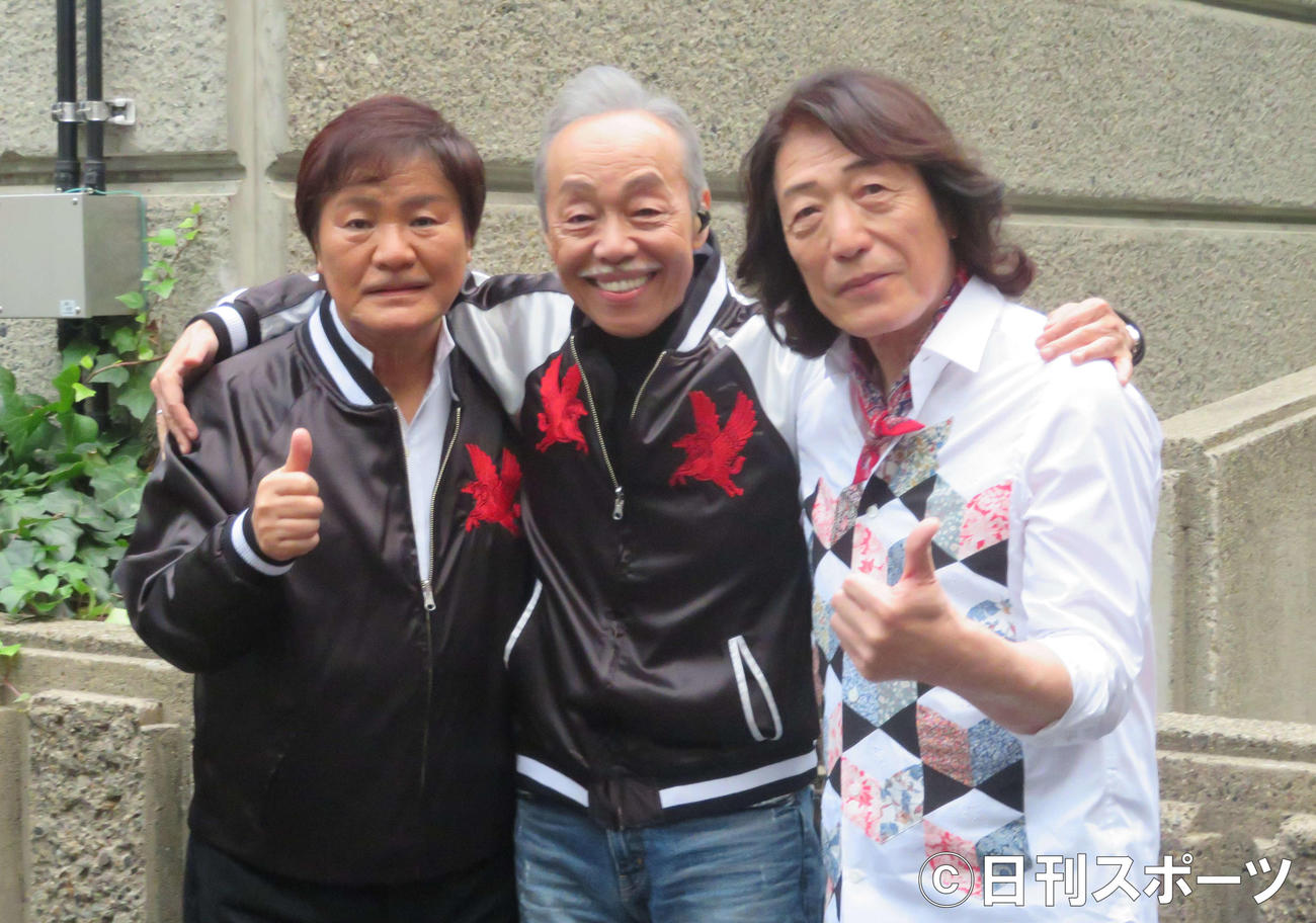 アリスの左から堀内孝雄、谷村新司、矢沢透（2019年10月26日撮影）