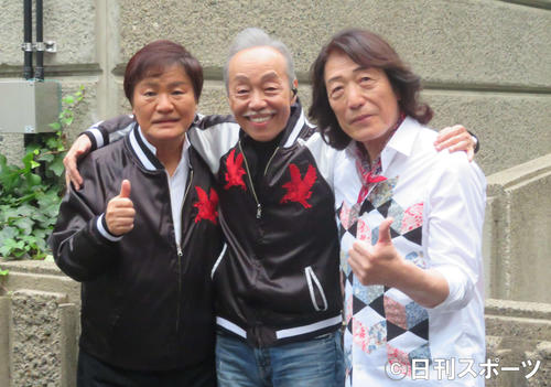 アリスの左から堀内孝雄、谷村新司、矢沢透（2019年10月26日撮影）