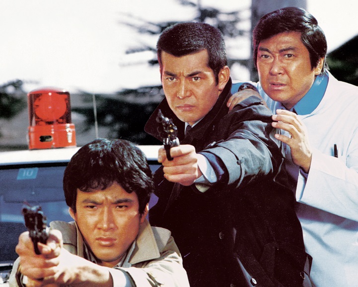 「大都会」で初共演した、左から松田優作さん、渡哲也さん、石原裕次郎さん（石原プロモーション提供）