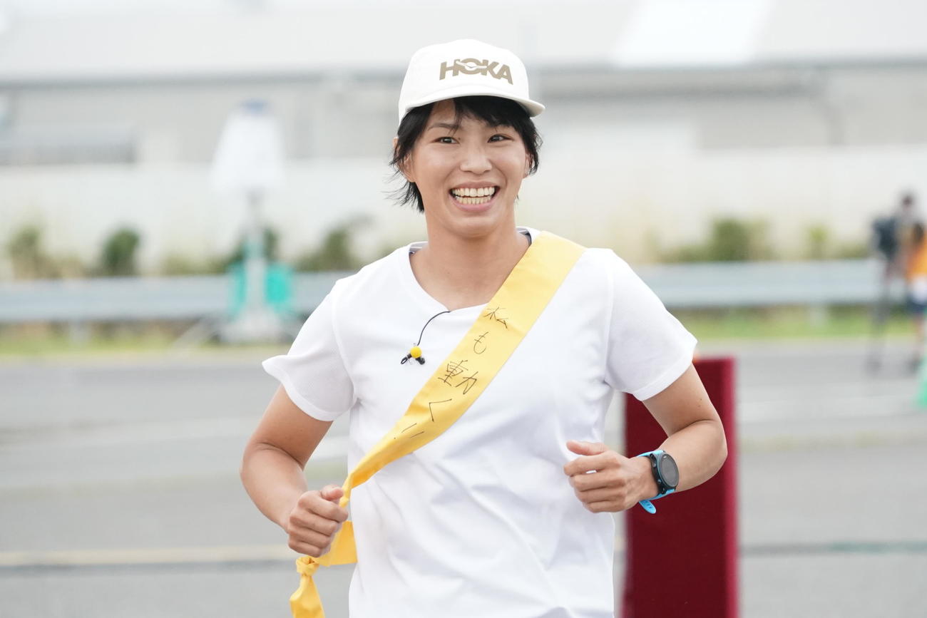 日本テレビ系「24時間テレビ43」で「募金ラン」企画に「チームQ」の4人目メンバーとして参加した松本薫さん