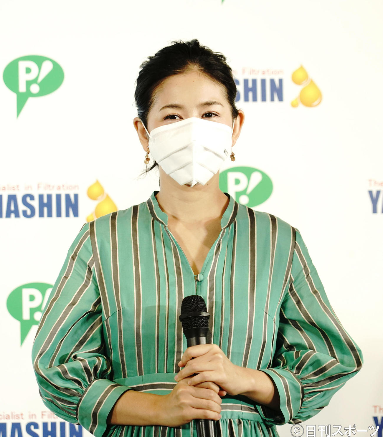 ヤマシン・フィルタマスク新商品発表会に出席した関根麻里（撮影・佐藤成）
