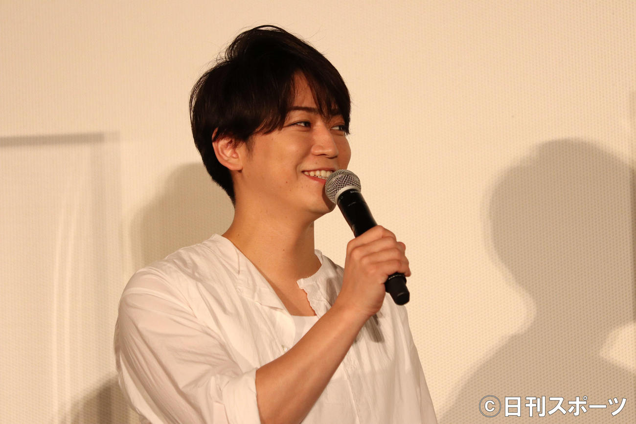 主演映画「事故物件　恐い間取り」の舞台あいさつに登壇した亀梨和也（撮影・澤田直人）