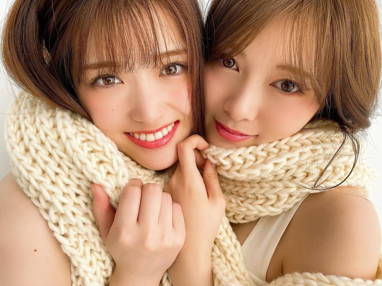 乃木坂46の白石麻衣（右）と松村沙友理（2020年2月撮影）