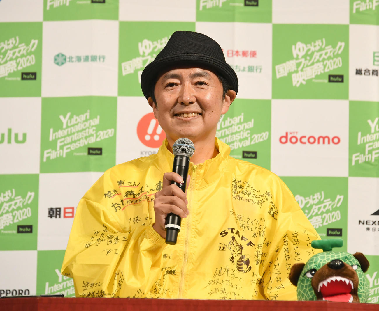 オープニングセレモニーで、MCを務める笠井信輔アナ（撮影・酒井清司）
